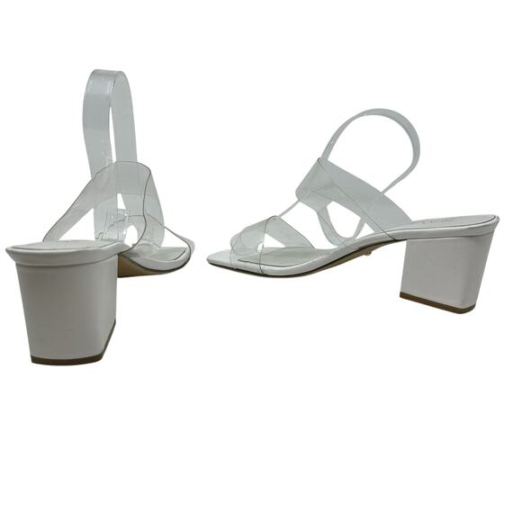 Raye Bardot Heel Slide Strap Sandal Block Clear White Size US 9 - Picture 8 of 15